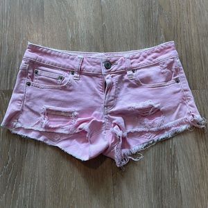 Barbie Pink Distressed Denim Shorts - Soft & Comfortable, Size 6 (Fits like 4)